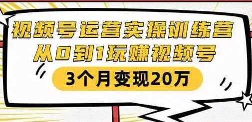 财神大咖会《微信视频号运营实操训练营》从0到1玩赚视频号，3个月变现20万-冒泡网