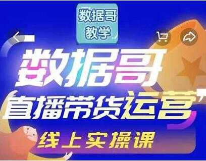数据哥《抖音直播带货运营》线上进阶培训课程视频-冒泡网