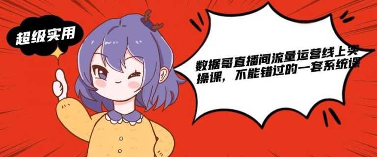 图片[1]-数据哥直播间流量运营线上实操课，不能错过的一套系统课-冒泡网