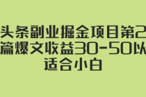 微头条副业掘金项目第2期：单篇爆文收益30-50以上，适合小白-冒泡网