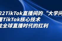 2022TikTok直播间的“大学问”掌握TikTok核心技术 抓住全球直播时代的红利-冒泡网