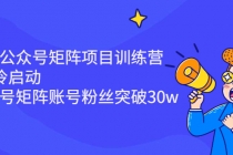 蓝海公众号矩阵项目训练营，0粉冷启动，公众号矩阵账号粉丝突破30w-冒泡网