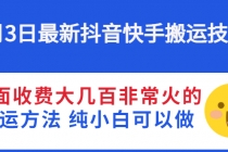 6月3日最新抖音快手搬运技术 外面收费大几百非常火的搬运方法 纯小白可以做-冒泡网