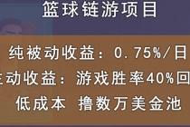 国外区块链篮球游戏项目，前期加入秒回本，被动收益日0.75%，撸数万美金-冒泡网