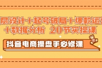 抖音电商操盘手必修课：顶层设计+起号破局+爆款运营+数据分析 (20节实操课)-冒泡网
