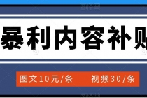 百家号暴利内容补贴项目，图文10元一条，视频30一条，新手小白日赚300+-冒泡网