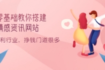 零基础教你搭建情感资讯网站：暴利行业，挣钱门道很多-冒泡网