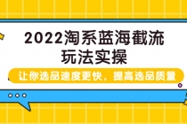 2022淘系蓝海截流玩法实操：让你选品速度更快，提高选品质量-冒泡网