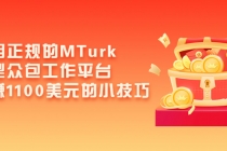 利用正规的MTurk微型众包工作平台，月赚1100美元的小技巧-冒泡网
