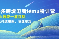 拼多多跨境电商temu特训营：先入局吃一波红利，从0到1打造爆款，快速变现-冒泡网