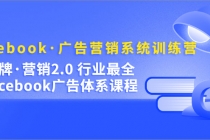 Facebook·广告营销系统训练营：金牌·营销2.0 行业最全Facebook广告·体系-冒泡网
