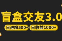 亲测日收益破千 抖音引流丨简单暴力上手简单丨盲盒交友项目-冒泡网