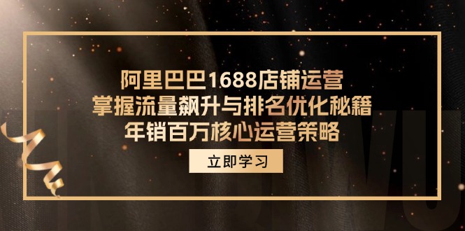 阿里巴巴1688店铺运营，掌握流量飙升与排名优化秘籍 年销百万核心运营策略-冒泡网