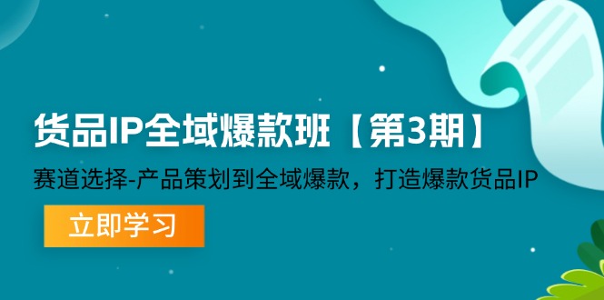 货品-IP全域爆款班【第3期】赛道选择-产品策划到全域爆款，打造爆款货品IP-冒泡网