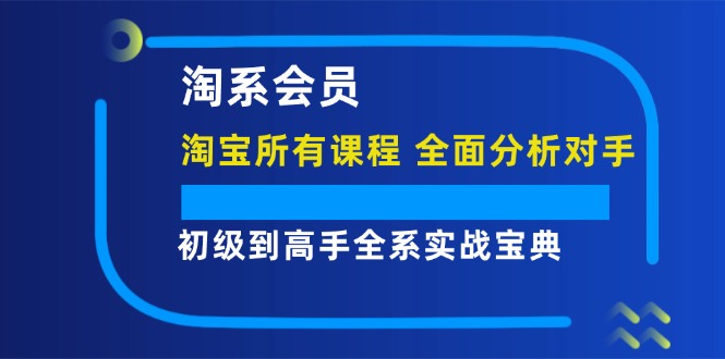 淘系会员【淘宝所有课程，全面分析对手】，初级到高手全系实战宝典-冒泡网
