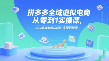 拼多多全域虚拟电商从零到1实操课，小白虚拟电商从0到1实操到精通-冒泡网