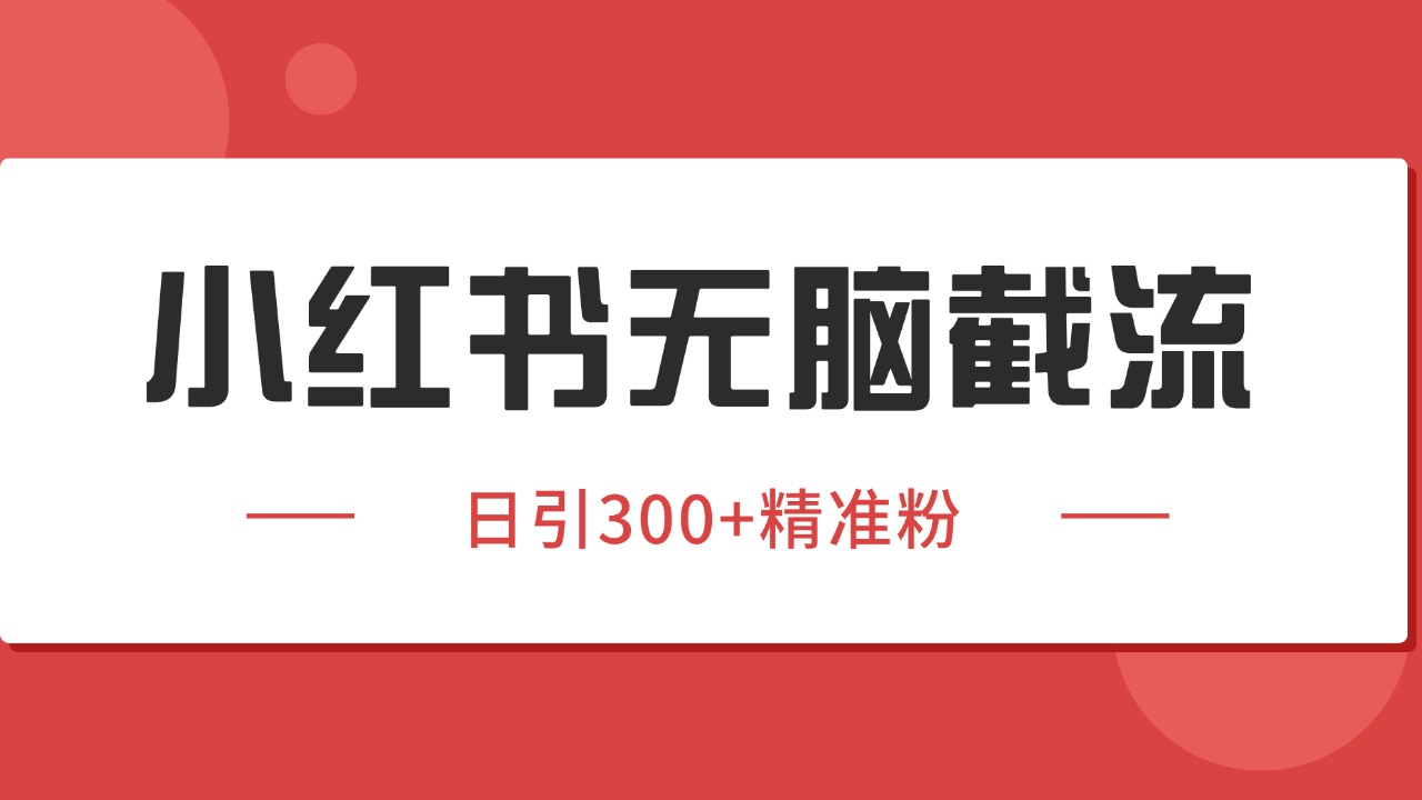 小红书截流同行客源，独家野路子获客玩法 日引200+暴力获客-冒泡网