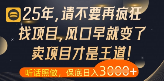 什么？25年你还在疯狂找项目做，醒醒吧，看完这些你全都懂了【揭秘】-冒泡网