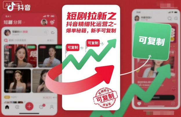 短剧拉新之抖音精细化运营之爆单秘籍，新手可复制-冒泡网
