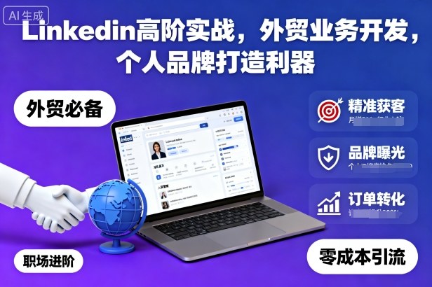 Linkedin高阶实战，外贸业务开发，个人品牌打造利器-冒泡网