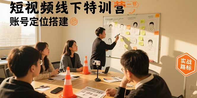 短视频线下特训营：账号定位搭建/口播号拍摄剪辑/直播间流量入口/变现实战-冒泡网