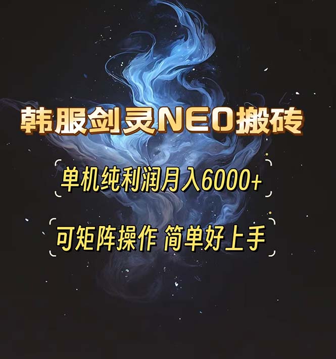 韩服剑灵NEO搬砖攻略，单机纯利润月入6000+ 可矩阵操作，简单好上手。-冒泡网