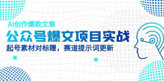 公众号爆文项目实战，AI创作爆款文章，起号素材对标赠(附赛道AI提示词-冒泡网