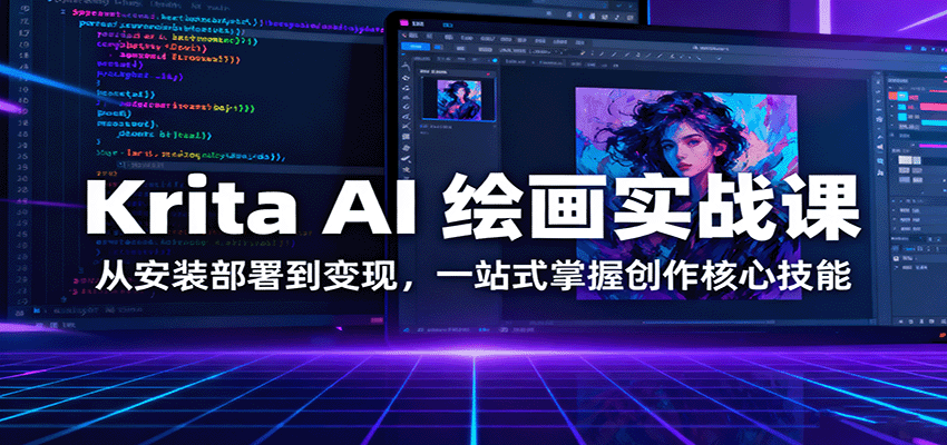 Krita AI 绘画实战课：从安装部署到变现，一站式掌握创作核心技能-冒泡网