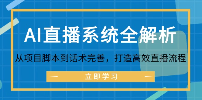 AI直播系统全解析：从项目脚本到话术完善，打造高效直播流程-冒泡网