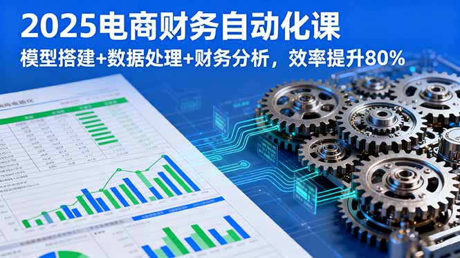 2025电商财务自动化课，模型搭建+数据处理+财务分析，效率提升80%-冒泡网