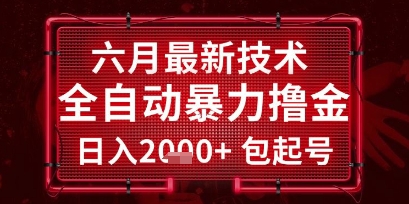 六月最新技术全自动暴力撸金，稳定日入2k+包起号，长期稳定【揭秘】-冒泡网