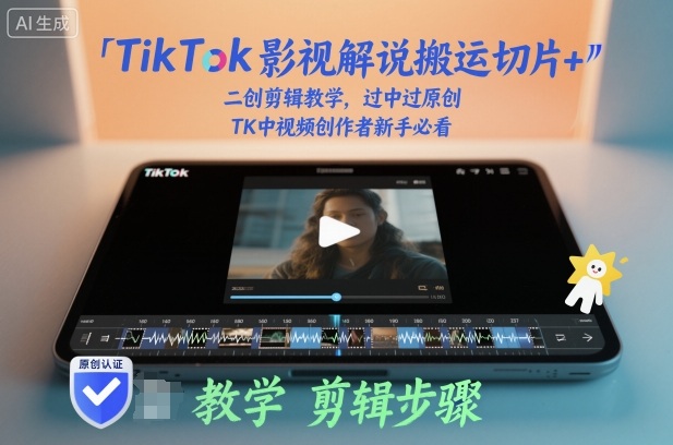 TikTok影视解说搬运切片+二创剪辑教学，过中过原创，TK中视频创作者新手必看-冒泡网