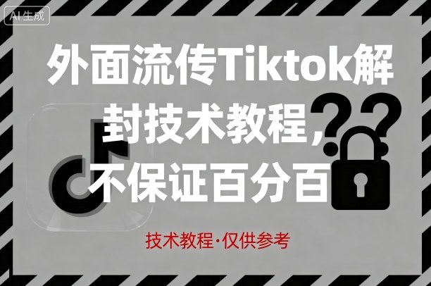 外面流传Tiktok解封技术教程，不保证百分百，具体自测-冒泡网