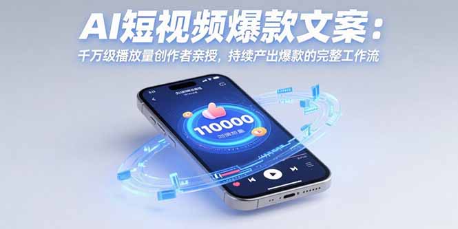 AI短视频爆款文案：千万级播放量创作者亲授，持续产出爆款的完整工作流-冒泡网