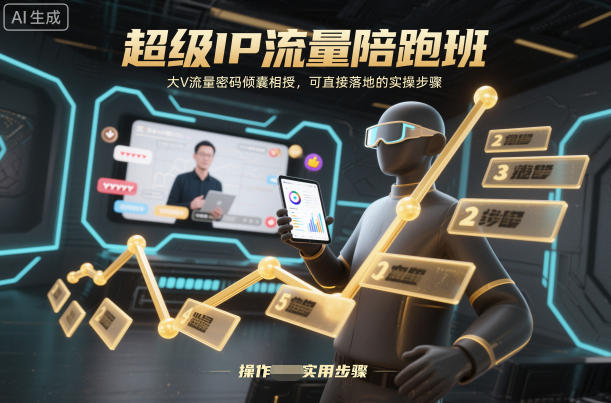 超级IP流量陪跑班，大V流量密码倾囊相授，可直接落地的实操步骤-冒泡网