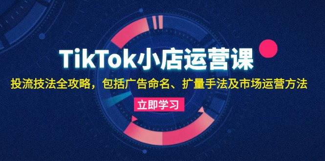 TikTok小店运营课：投流技法全攻略，包括广告命名 扩量手法及市场运营方法-冒泡网