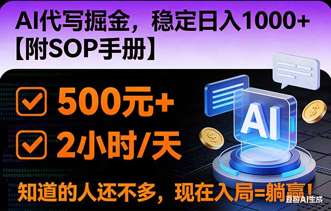 2026风口项目,AI代写掘金，稳定日入1000+，掌握核心技能【附SOP手册】-冒泡网