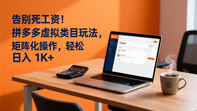 告别死工资！拼多多虚拟类目玩法，矩阵化操作，轻松日入 1K+-冒泡网