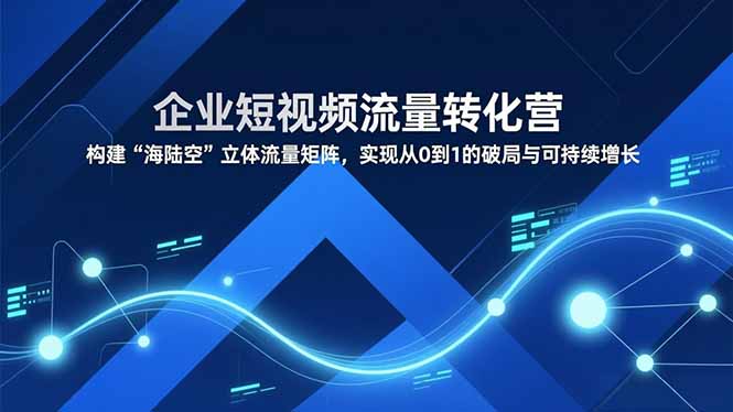 企业短视频流量转化营，构建“海陆空”立体流量矩阵，实现从0到1的破局与可持续增长-冒泡网