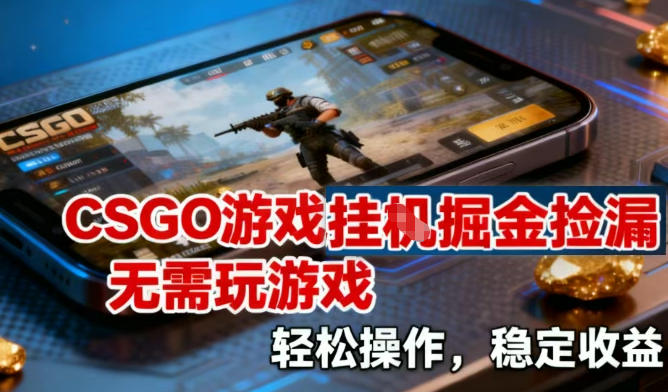 CSGO游戏挂G掘金捡漏，不需要玩游戏，操作简单，收益稳定【揭秘】-冒泡网