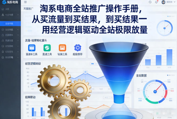淘系电商全站推广操作手册，从买流量到买结果一用经营逻辑驱动全站极限放量-冒泡网