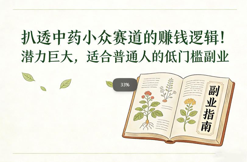 扒透中药小众赛道的賺米逻辑，潜力巨大，适合普通人的低门槛副业-冒泡网