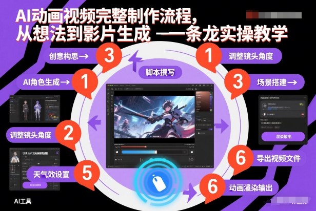 AI动画视频完整制作流程，从想法到影片生成一条龙实操教学-冒泡网