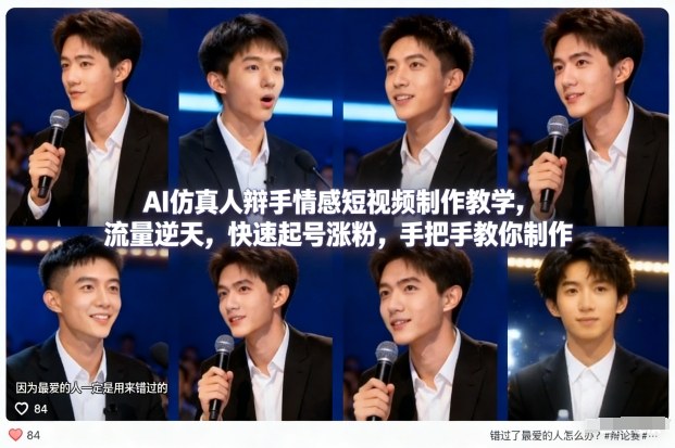 AI仿真人辩手情感短视频制作教学，流量逆天，快速起号涨粉，手把手教你制作-冒泡网