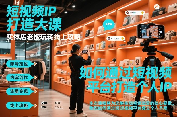 短视频ip打造大课，实体店老板玩转线上攻略-冒泡网