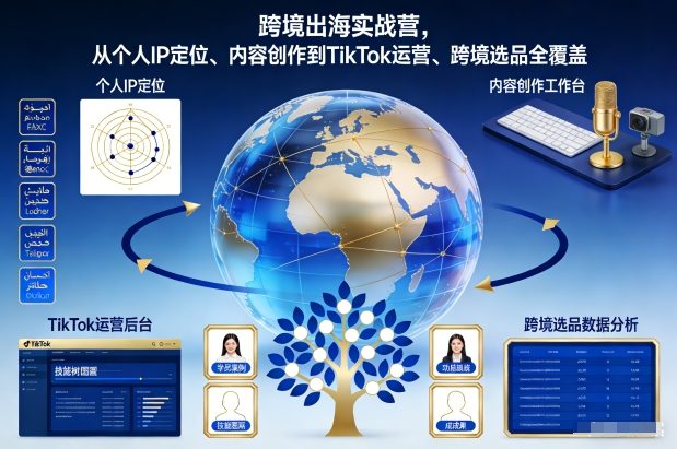 跨境出海实战营，从个人IP定位、内容创作到TikTok运营、跨境选品全覆盖-冒泡网