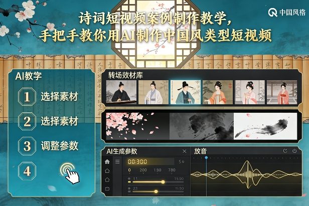古诗词短视频案例制作教学，手把手教你用AI制作中国风类型短视频-冒泡网