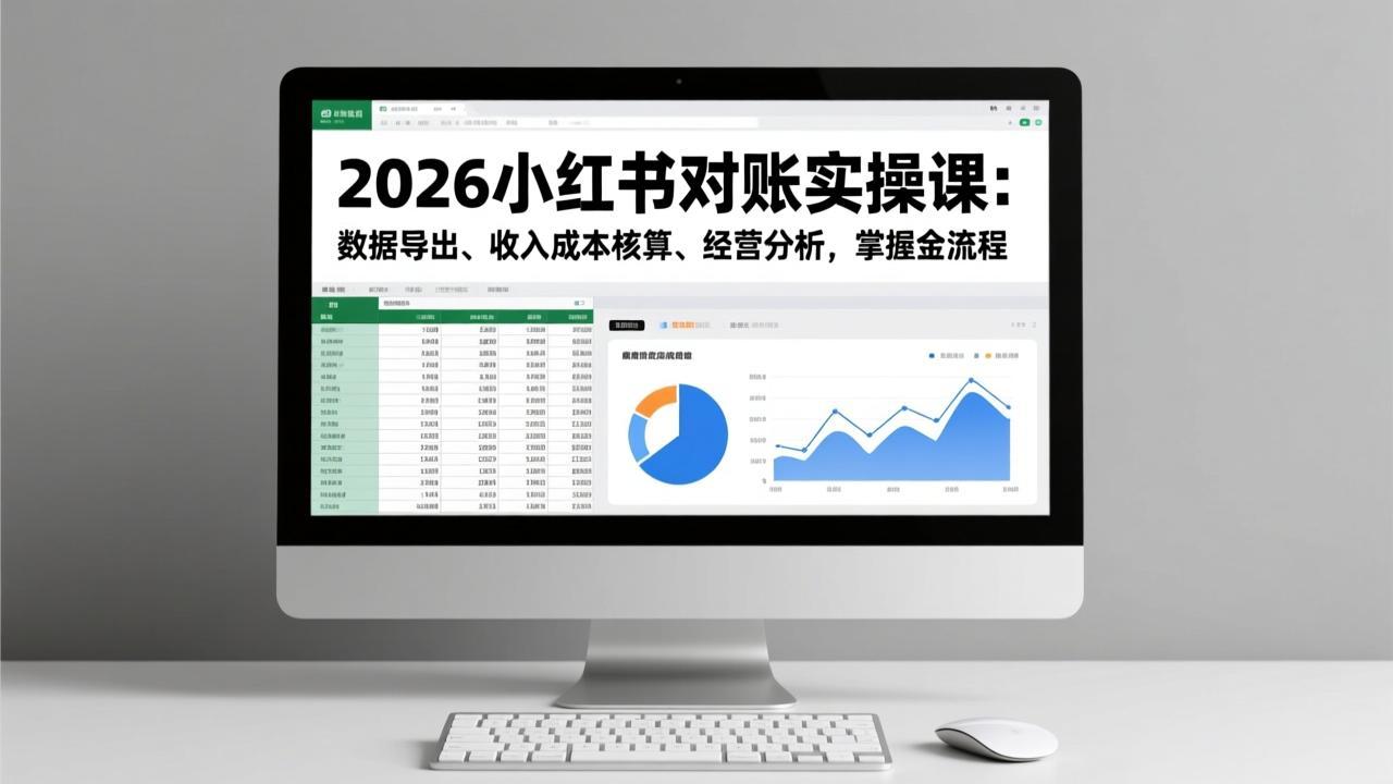 2026小红书对账实操课：数据导出、收入成本核算、经营分析，掌握全流程-冒泡网