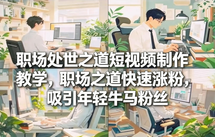 职场处世之道短视频制作教学，职场之道快速涨粉，吸引年轻牛马粉丝-冒泡网