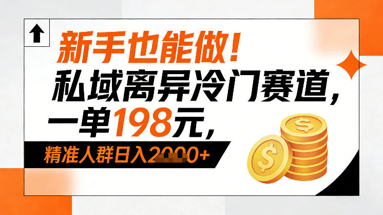 新手也能做！私域离异冷门赛道，一单198，精准人群日入1k+-冒泡网